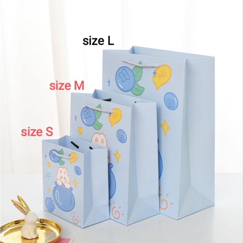 Túi giấy đựng quà hình gấu, thỏ cute quai lụa