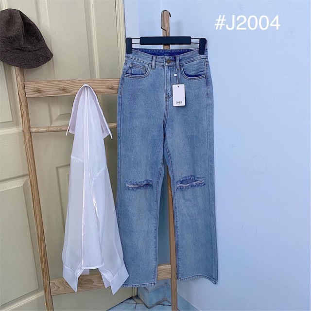 ÁO SƠMI PINK SET VÀ QUẦN JEANS RÁCH DORA JEAN - bán tách lẻ sản phẩm
