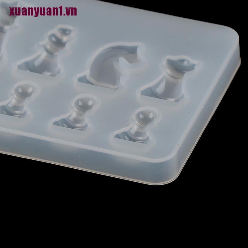 [xuanyuan1] Khuôn Silicone Làm Nhựa Resin Hình Quân Cờ Vua Quốc Tế