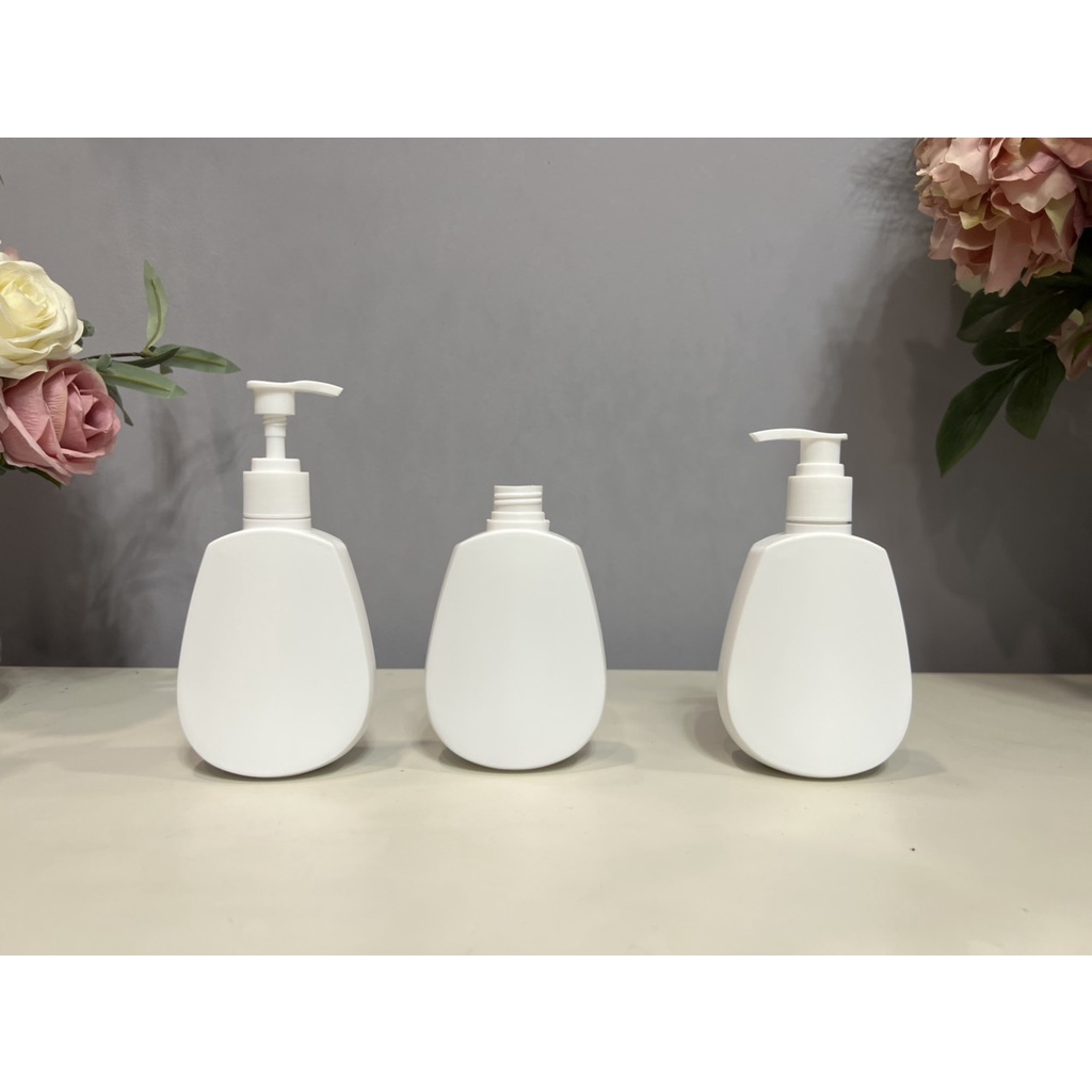 Chai Nhựa HDPE 200ml Trắng Sứ Chiết Mỹ Phẩm, Dung Dịch Dạng Lỏng, Dạng Đặc, Sữa Tắm, Dầu Gội
