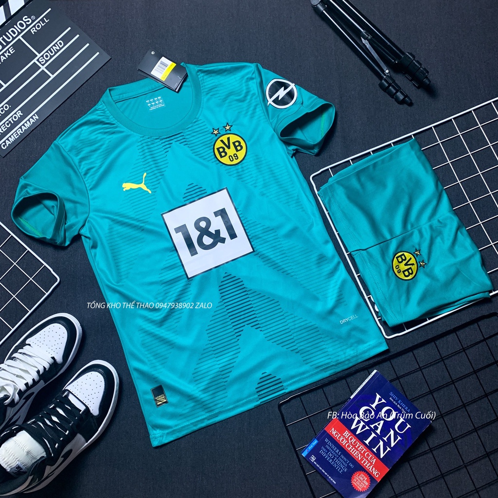 Quần áo bóng đá, đồ đá banh CLB Dotmund 2023 màu Xanh Sân Khách - Vải thun lạnh cao cấp
