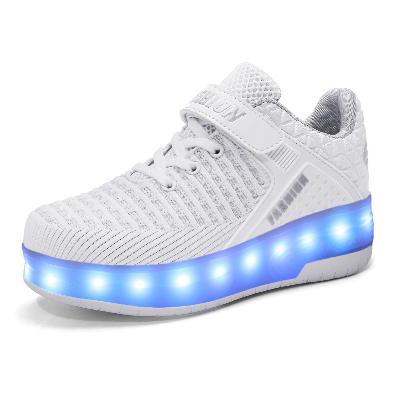 Giày thể thao YOZOH có đèn chiếu sáng sạc lại phong cách thời trang cho trẻ em kích thước 29-40