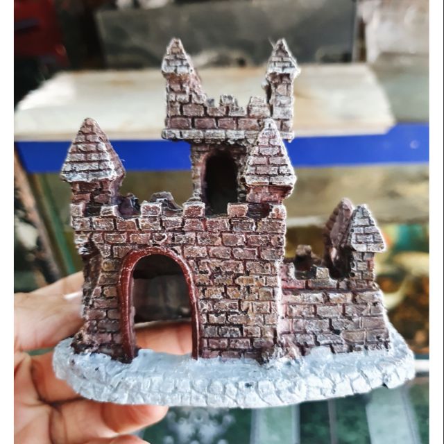 LÂU ĐÀI TRANG TRÍ HỒ CÁ NON BỘ 12x7x11cm