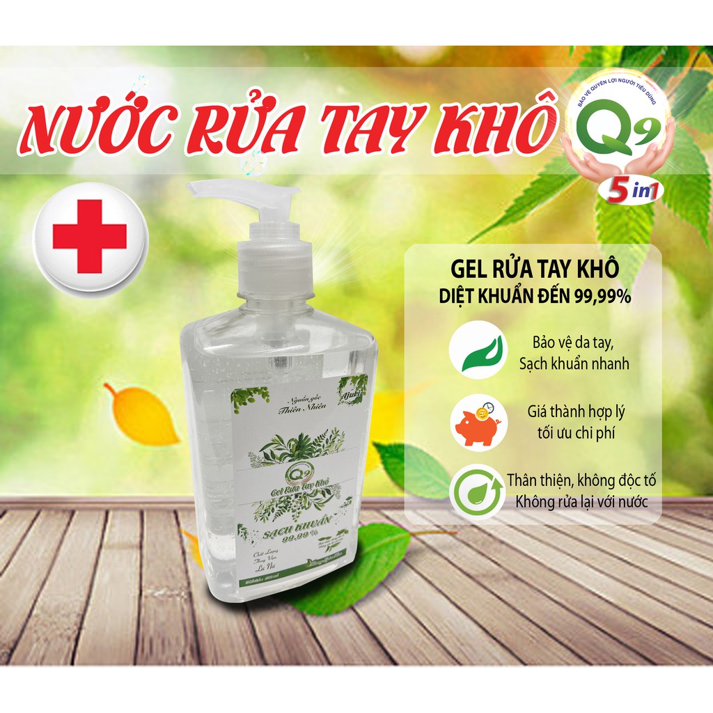 Gel Rửa Tay Khô Q9 Sạch Khuẩn Chai To 500ml