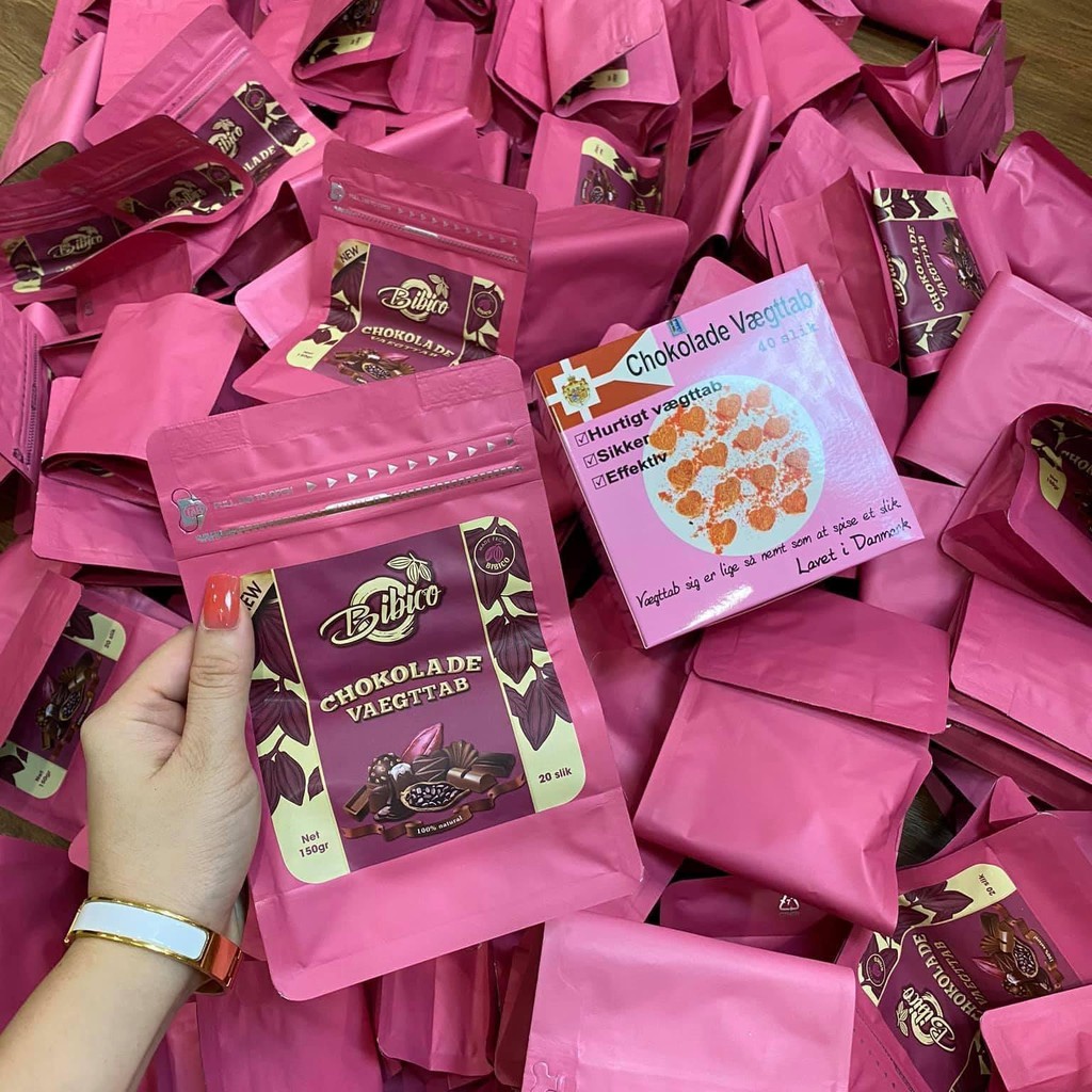 [Hàng cty BIBICO] Kẹo giảm cân socola Chocolate Đan Mạch, màu hồng giảm mạnh | BigBuy360 - bigbuy360.vn