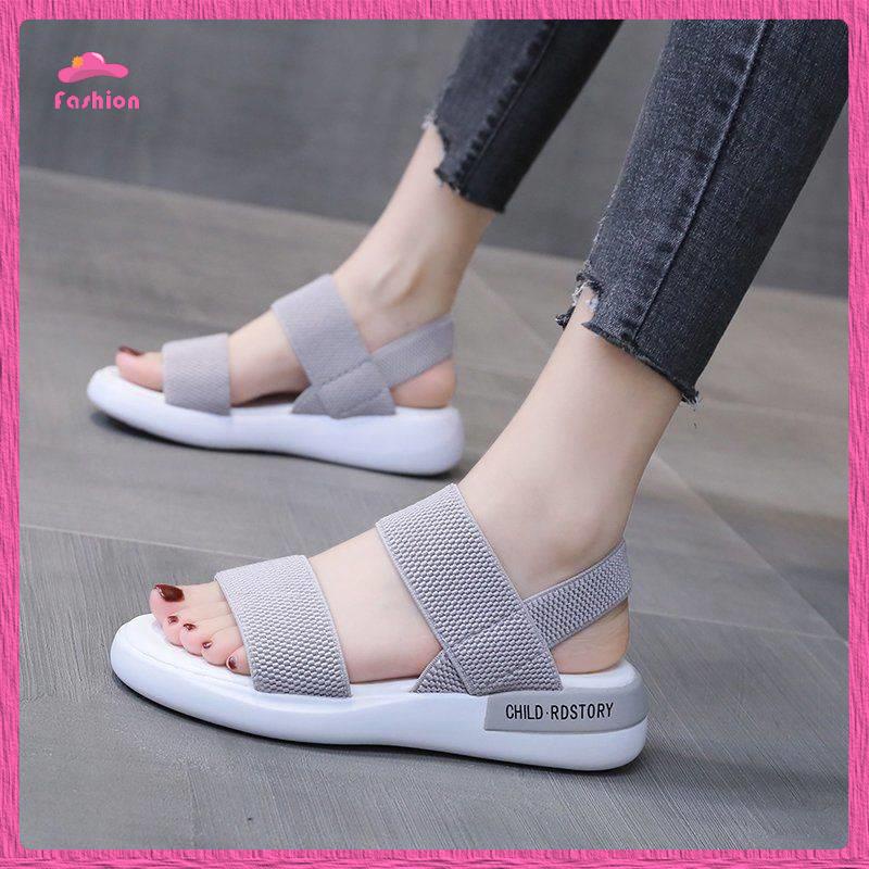 Dép xăng đan Giày Sandal Thể Thao Nữ Đế Bằng Phong Cách Mới Mùa Hè