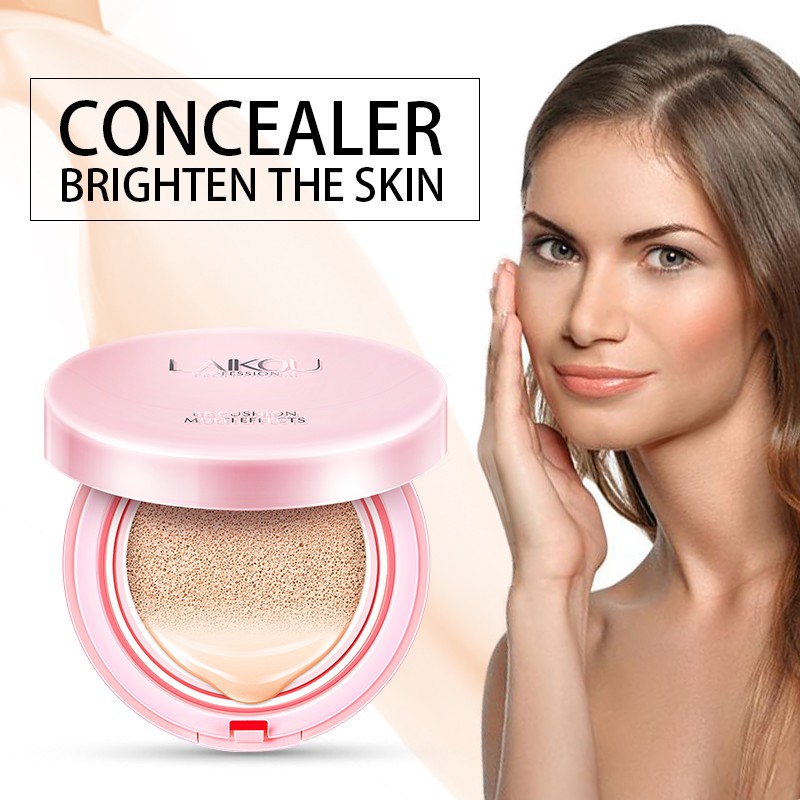 Kem nền BB CC Air Cushion LAIKOU giúp che khuyết điểm và dưỡng ẩm chống nắng 15g