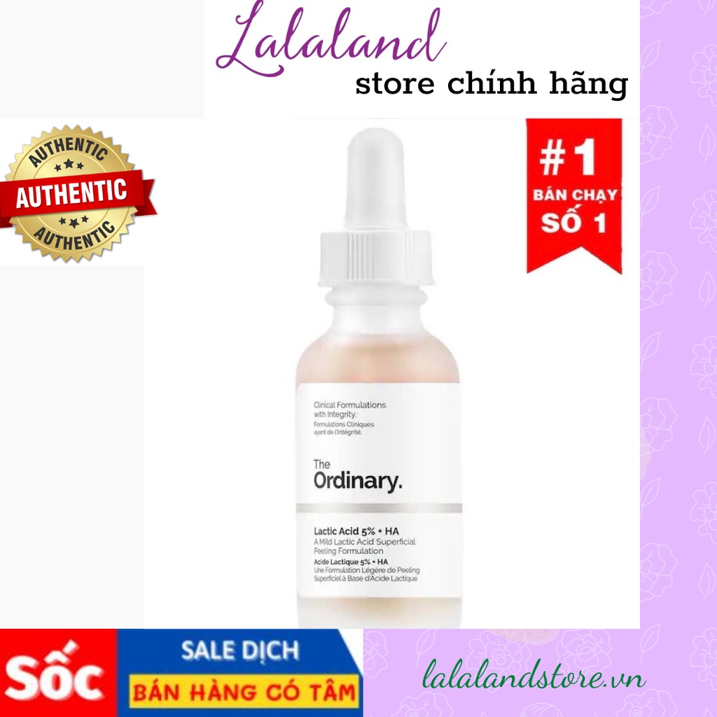 The Ordinary Lactic Acid 5% HA serum tẩy da chết hóa học, sáng da, đều màu da