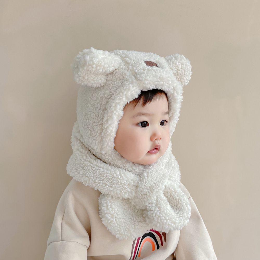 ROSE Mũ Trùm Tai Kèm Khăn Choàng Cổ Giữ Ấm Kiểu Dáng Dễ Thương Cho Bé