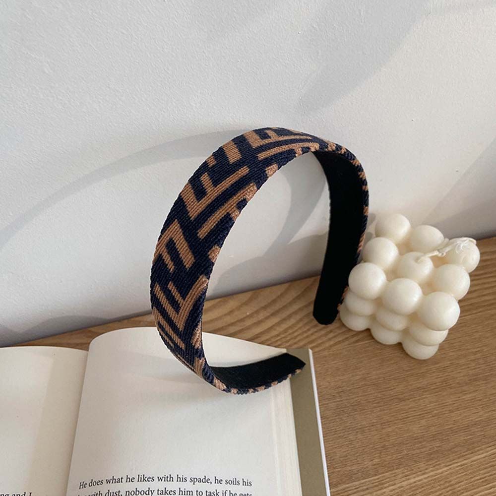 Băng đô vải bản rộng in chữ phong cách Hàn Quốc cổ điển ngọt ngào thời trang cho nữ