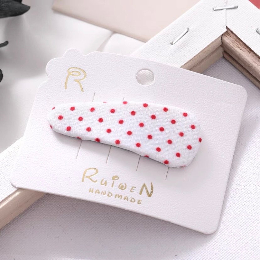 Kẹp tóc dài họa tiết chấm bi và kẻ cho bé gái