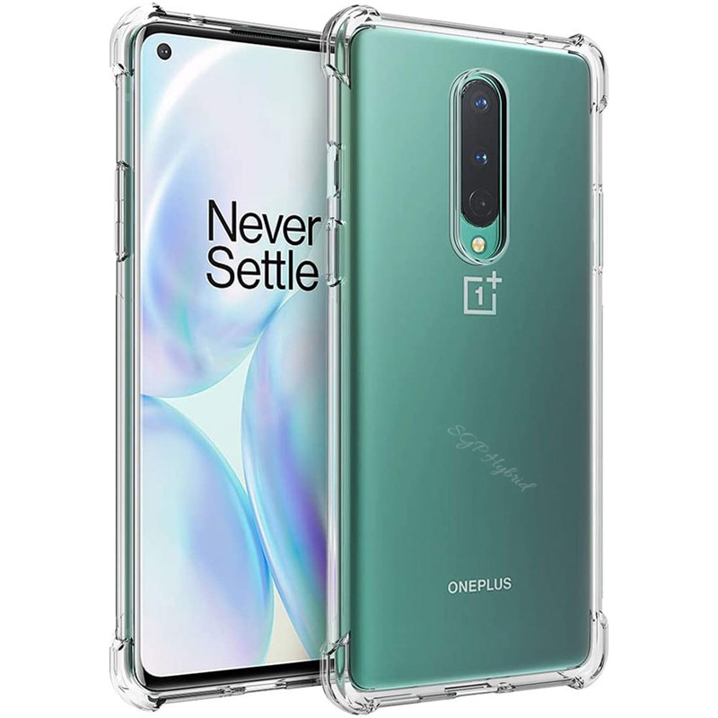 Ốp điện thoại silicon màu trong suốt chống rơi vỡ dành cho Oneplus 8 7 7t 6t Pro