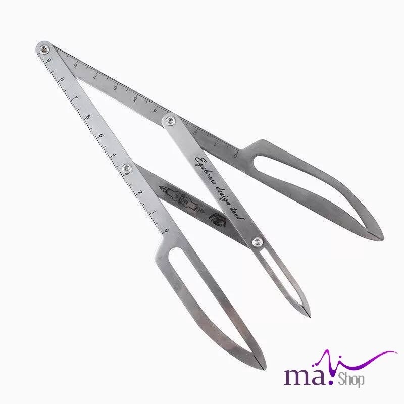 128 set thước đo kèm bút khắc chân mày