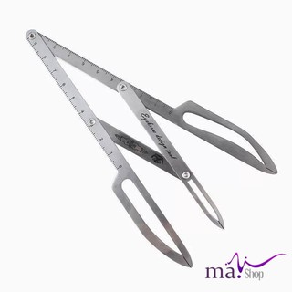 128 set thước đo kèm bút khắc chân mày