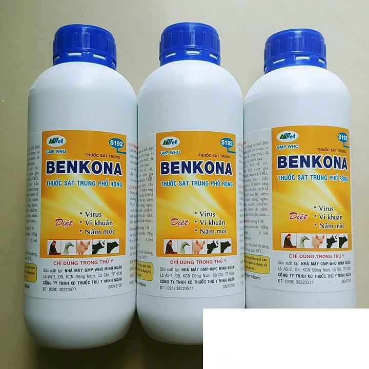 Dung dịch sát khuẩn BENKONA chuyên dùng trong chăn nuôi chai 1000ml