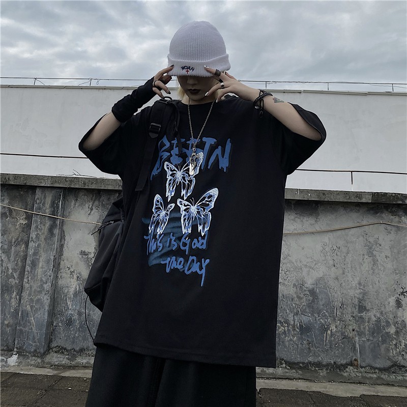 [Áo phông nữ form rộng tay lỡ] Áo thun tay lỡ unisex BUTTERFLY, Áo thun nữ form rộng đẹp màu trắng,đen chất cotton | BigBuy360 - bigbuy360.vn
