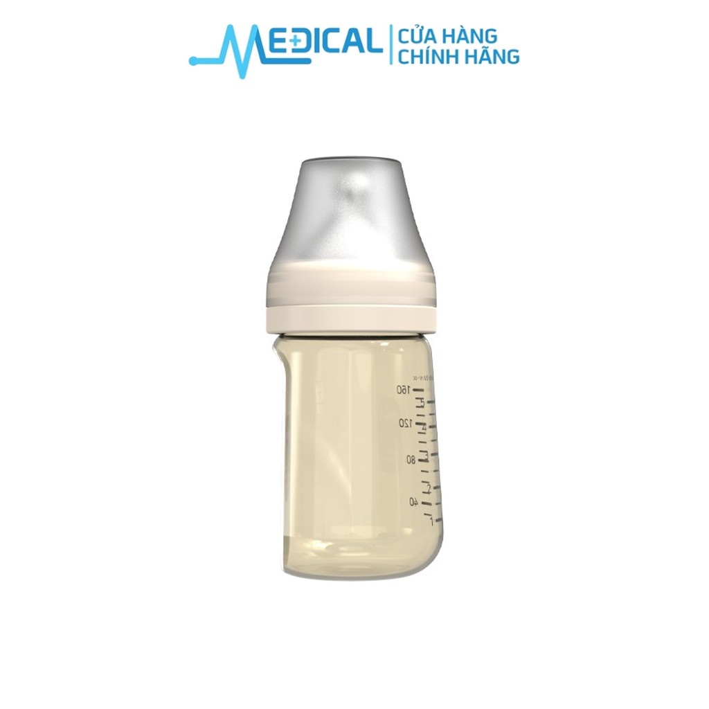 Bình sữa PPSU cổ rộng dùng cho máy hút sữa SPECTRA 160ml núm ti - MEDICAL