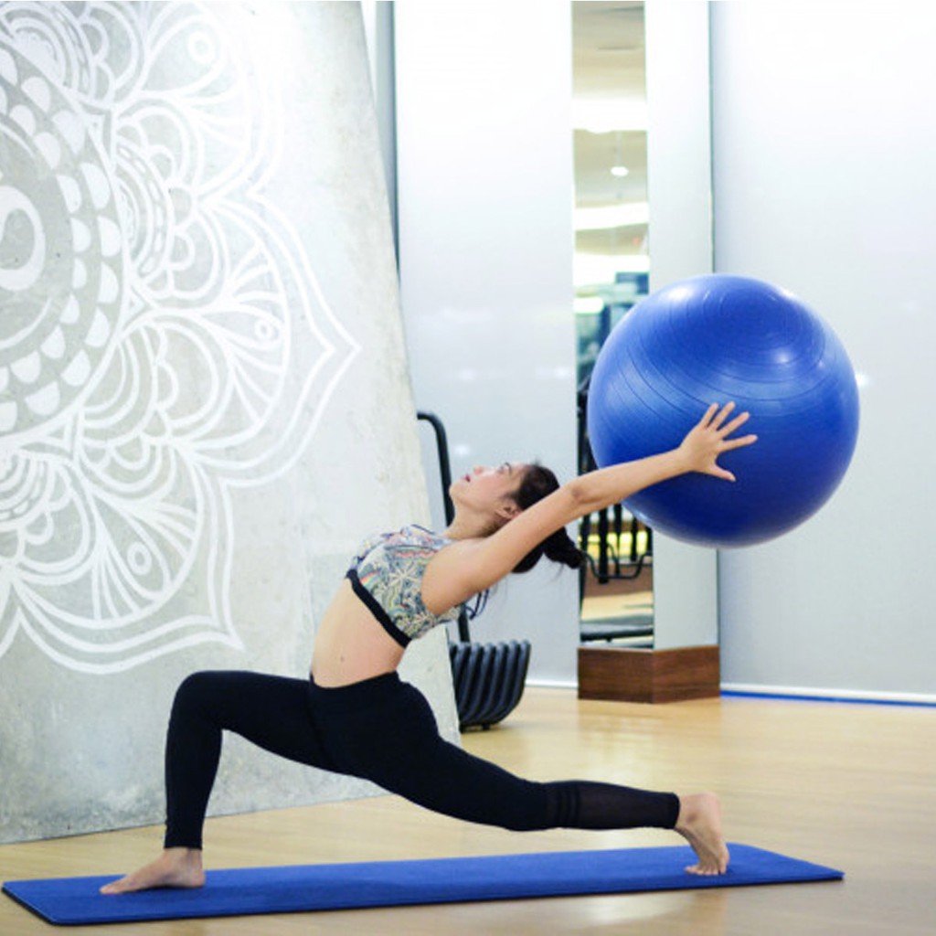 Bóng Tập Yoga 75Cm Cao Cấp Chống Nổ (Dày 2mm) - Tặng Kèm Bơm – Kim Bơm Bóng Dự Phòng - Chính Hãng miDoctor