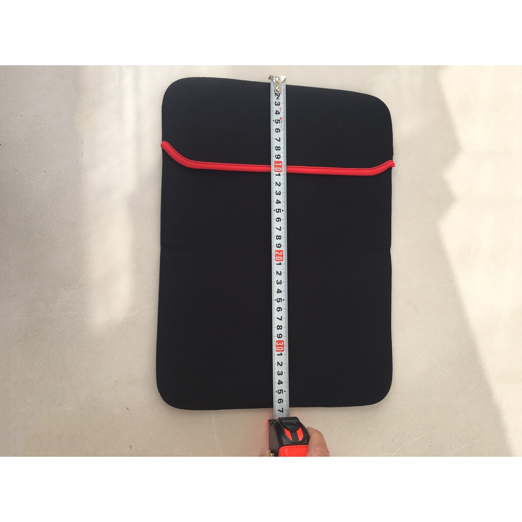 Túi chống sốc Laptop 14inch nắp đậy sọc đỏ thiết kế mỏng vải mềm mịn bền đẹp