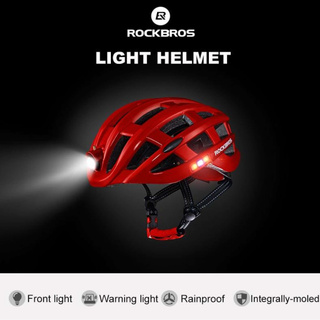 Mũ bảo hiểm rockbros chạy xe ban đêm, mũ bảo hiểm xe đạp nhẹ mtb có đèn sạc usb kích thước 57-62cm-168