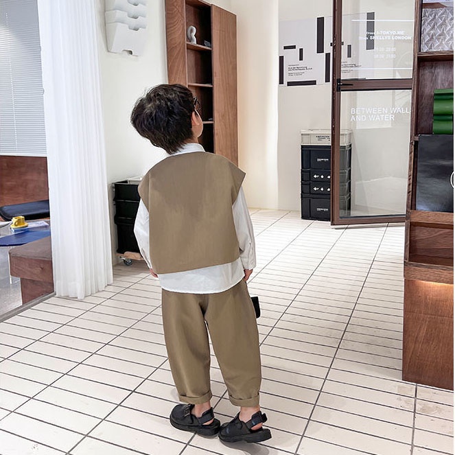 Set Sơ Mi Trắng + Gile Quần Âu Cho Bé Trai Shop Quần Áo Trẻ Em Phong Cách Hàn Quốc Moy Kids