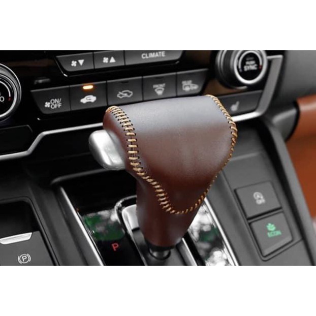 Bọc da cần số xe Honda CRV bằng da thật