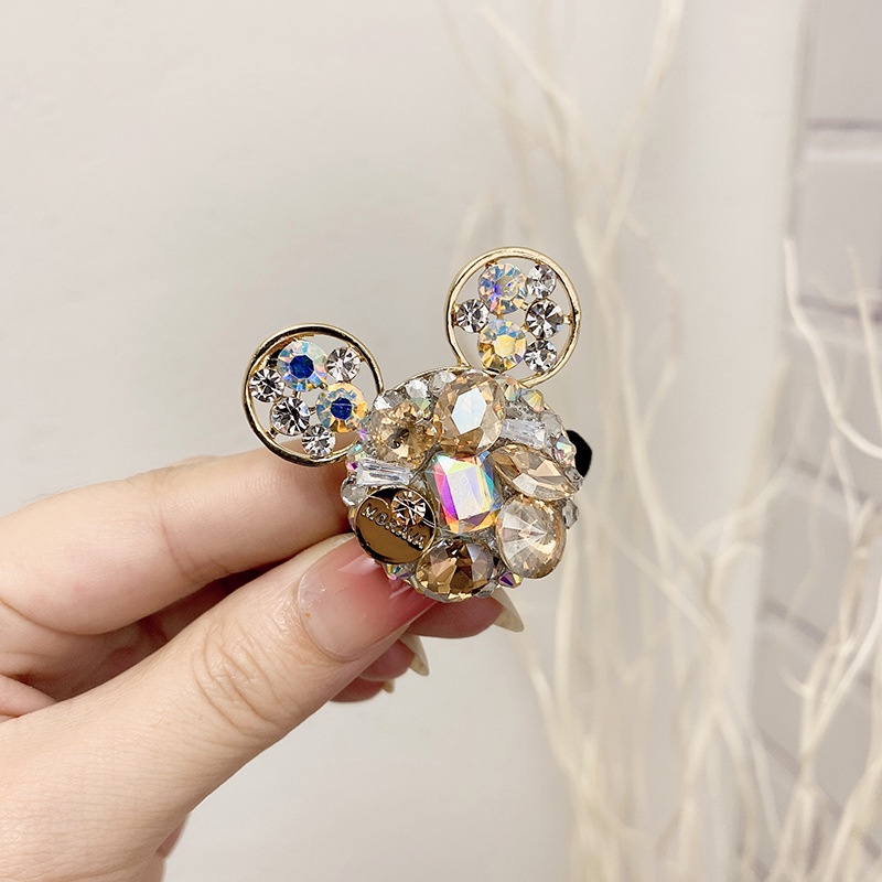 Dây Thun Cột Tóc Bằng Cao Su Co Giãn Đính Đá Pha Lê Hình Chuột Mickey Hoạt Hình Thời Trang Mùa Hè Dành Cho Nữ 2021