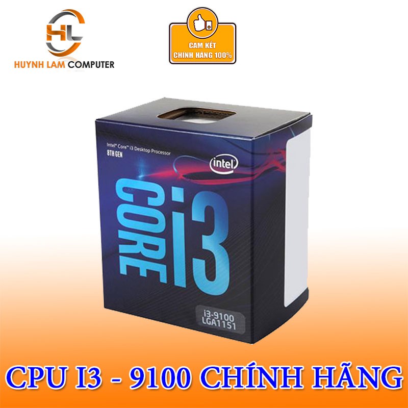 CPU Intel Core i3-9100 4 Cores - 4 Threads 3.60 GHz 1151-v2 Chính Hãng Phân phối