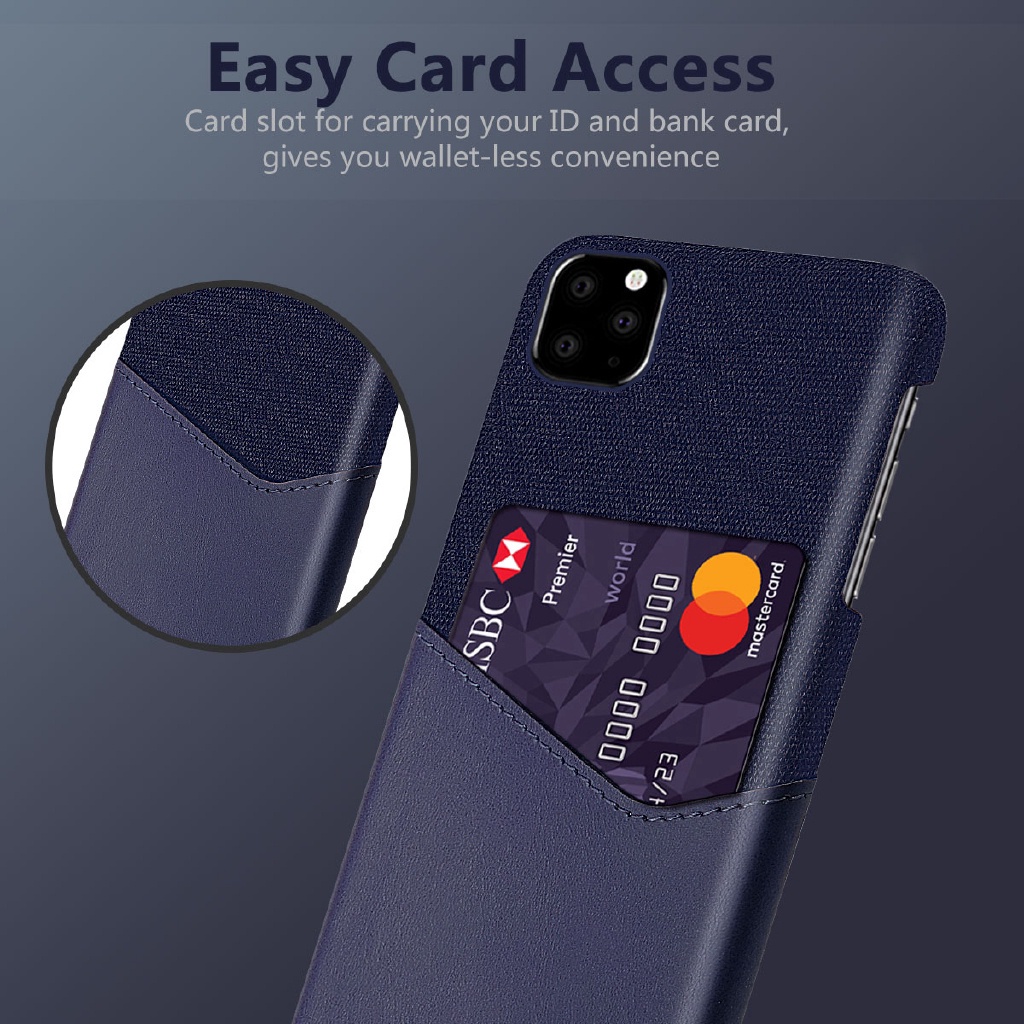 Ốp Điện Thoại Vải Mỏng Phong Cách Doanh Nhân Chống Sốc + Ngăn Đựng Thẻ Bằng Da Cho IPhone 14 Pro 14 Max 14 Pro Max 13 Pro Max 13 Mini 12 Pro 12mini