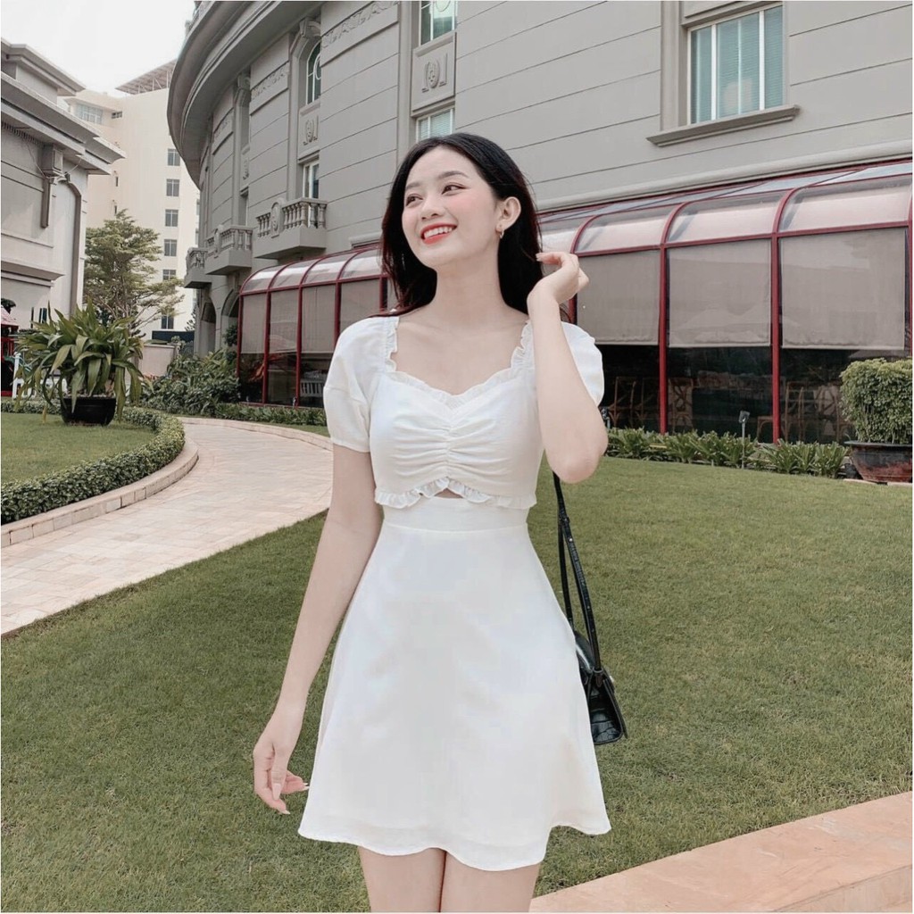 [Mã SKAMA06 giảm 8% tối đa 50K đơn 250K] Đầm Cut Out Nhún Ngực Cực xinh