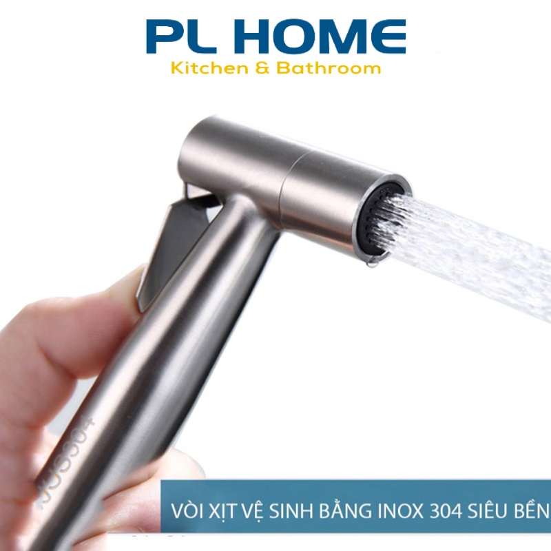 Vòi xịt vệ sinh bồn cầu inox 304 và dây và cài xịt