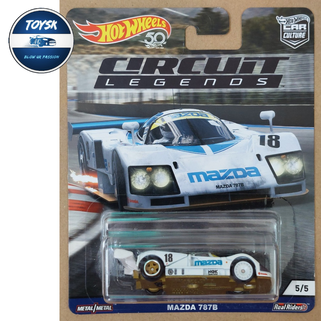 ToysK xe mô hình Hotwheels Premium Mazda 787B Trắng tỉ lệ 1:64