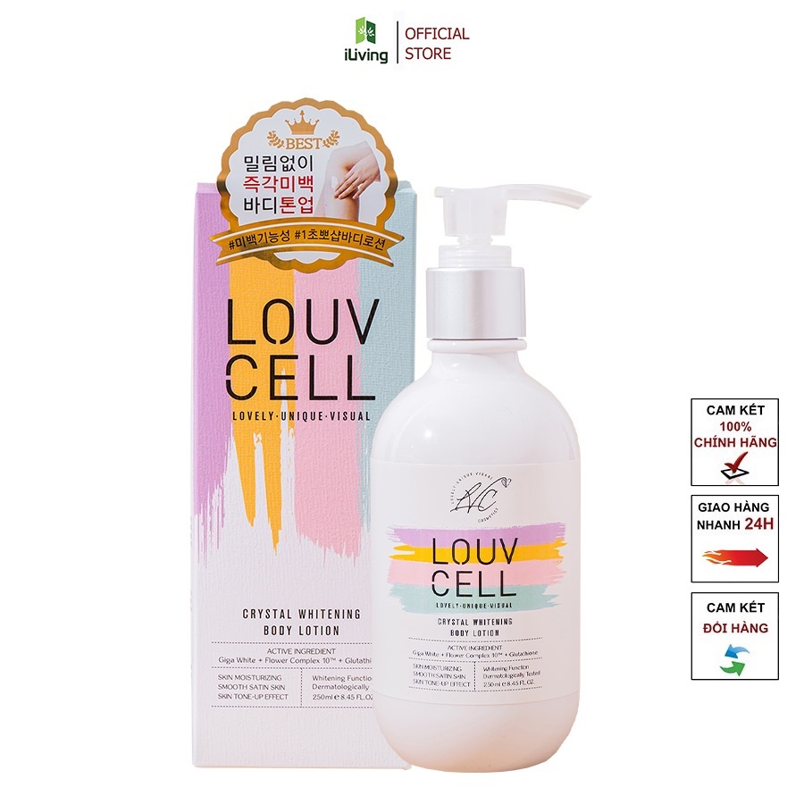 Kem dưỡng ẩm trắng da body Louv Cell Crystal Whitening Body Lotion 250ml ILIVING-LOUDTB250