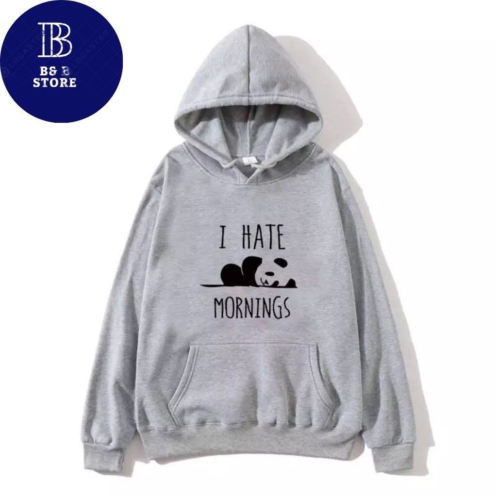 ÁO KHOÁC HOODIE I HATE MORNING FORM RỘNG NAM NỮ ĐỀU MẶC ĐƯỢC
