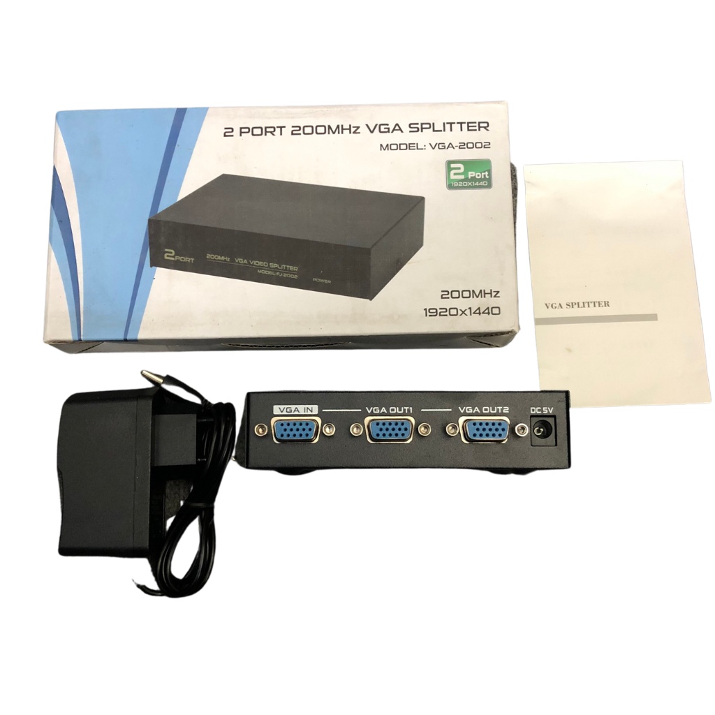 Bộ Hub Chia VGA 1 Ra 2 Màn Hình SPLITTER VGA-2002 1920 * 1440 bảo hành 12 tháng