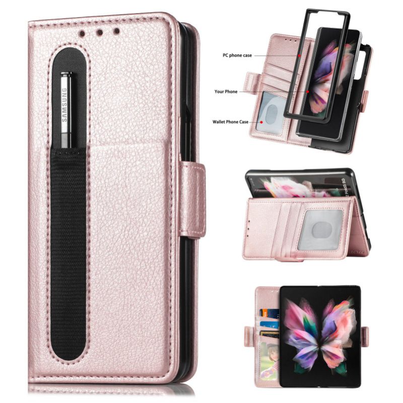 Bao da Samsung Z Fold 3 có ngăn đựng bút chuẩn cao cấp