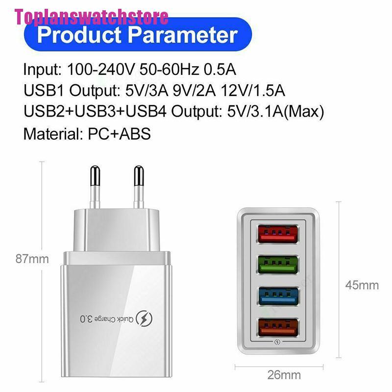 Củ Sạc Nhanh 4 Cổng usb 3.0
