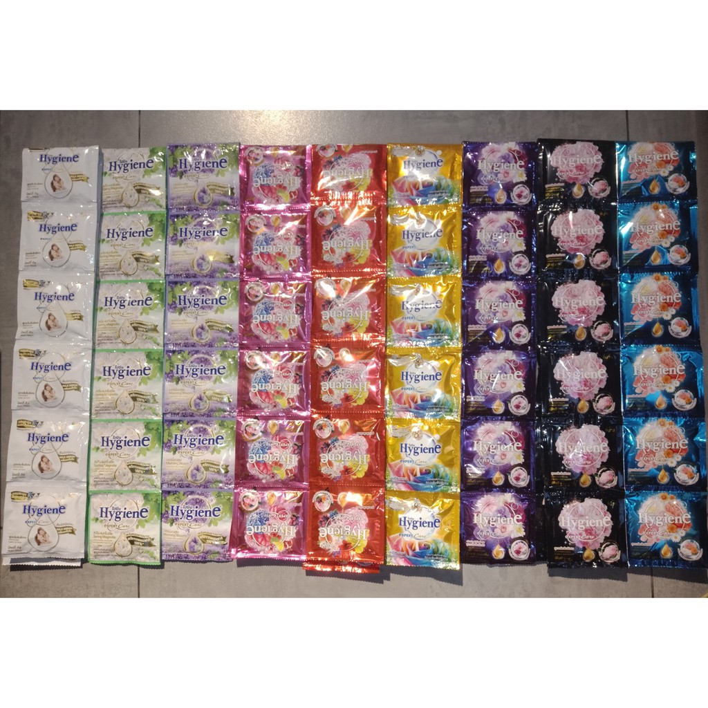 Dây 12 gói Nước Xả Vải Đậm Đặc Hygiene 20ml Thái Lan