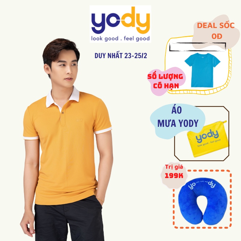 Áo Thun Polo Nam YODY Sợi Cafe Tay Ngắn Cổ Bẻ Chất Liệu Thoáng Mát APM3635