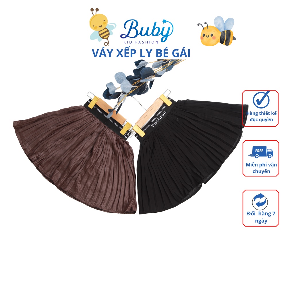 Váy xếp ly cho bé gái BUBY. Chân váy liền quần thông hơi mềm mịn thoáng mát cho bé đi học, đi chơi thoải mái vận động
