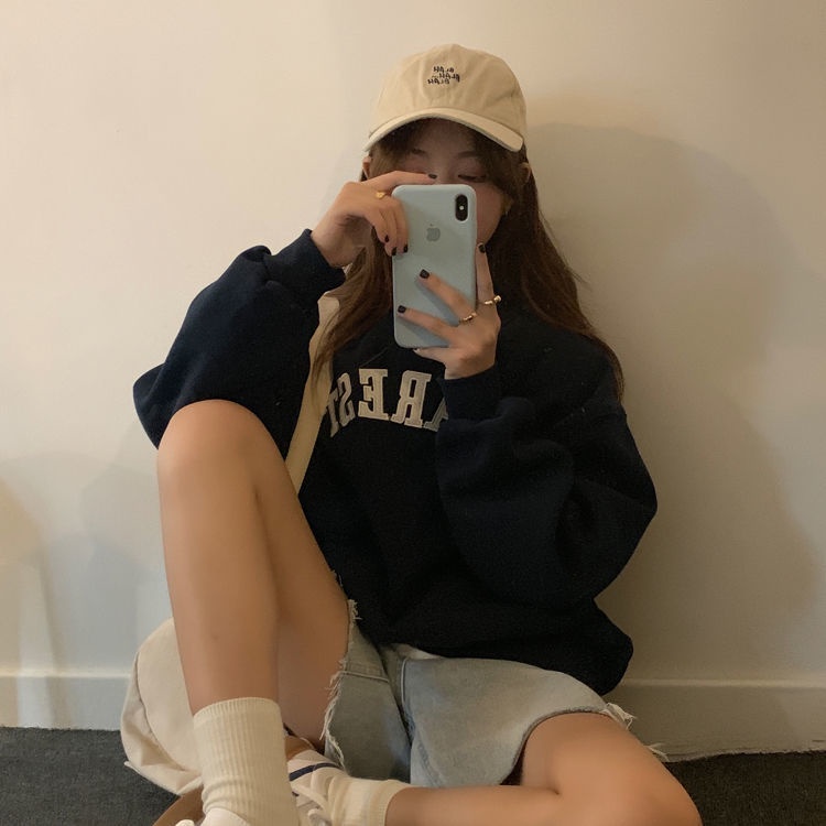 Áo sweater dài tay dáng rộng thiết kế độc đáo phong cách Hàn Quốc thời trang xuân hè cho nữ