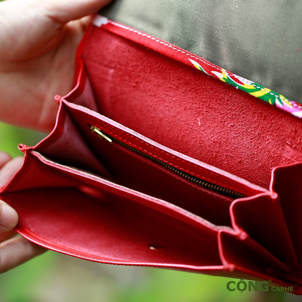 Ví dài cầm tay bằng da thật (có nhiều ngăn đa năng) - Cộng Cà Phê