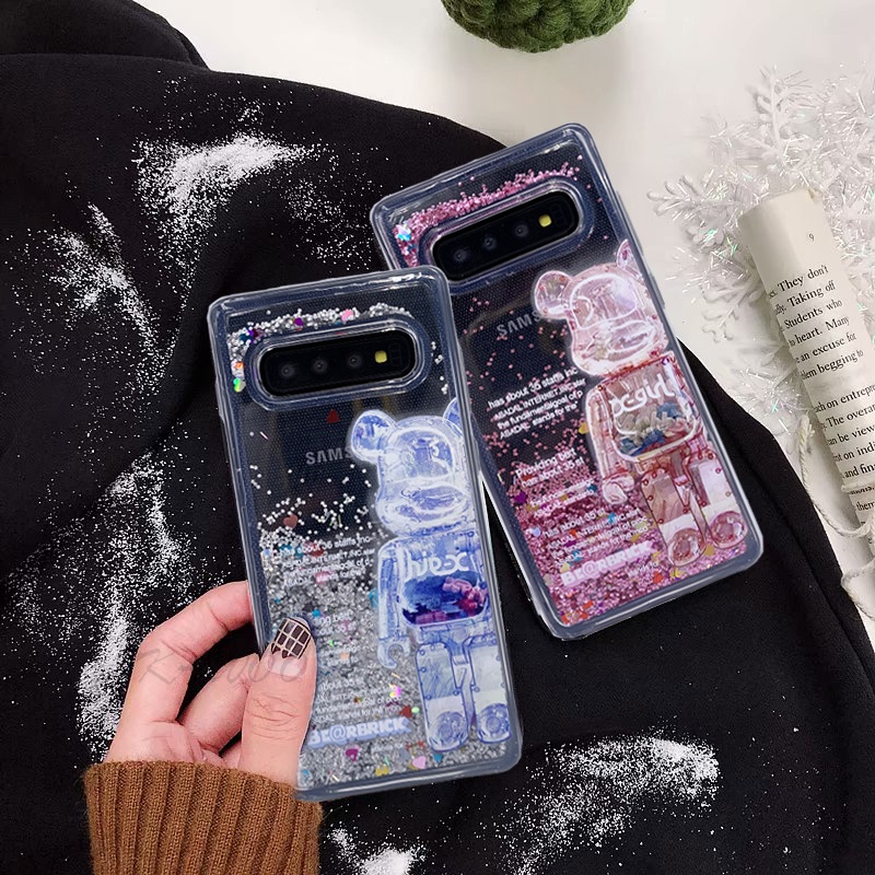 Ốp Điện Thoại TPU Dẻo Họa Tiết Hoạt Hình Kaws Có Nước Kim Tuyến Cho Samsung Galaxy S10 Plus S9 S8 Note 8 9 10