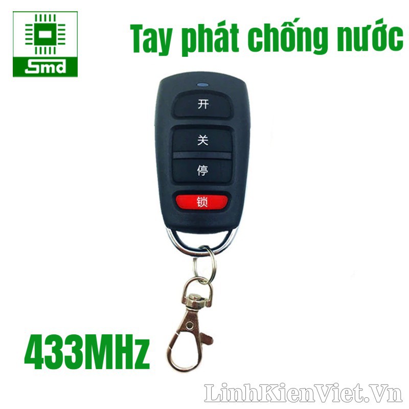 Tay phát học lệnh RF433 4 nút chống nước (Chinese)