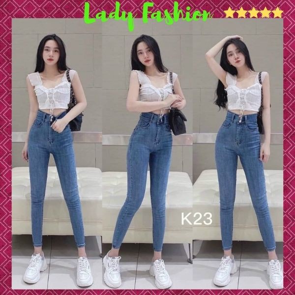 Quần Jean Nữ Lưng Cao 💖FREESHIP💖 Quần Bò Nữ Mẫu Mới Cá Tính Sang Chảnh Thời trang Chuẩn Hàng Shop Lady Fashion - QJN19