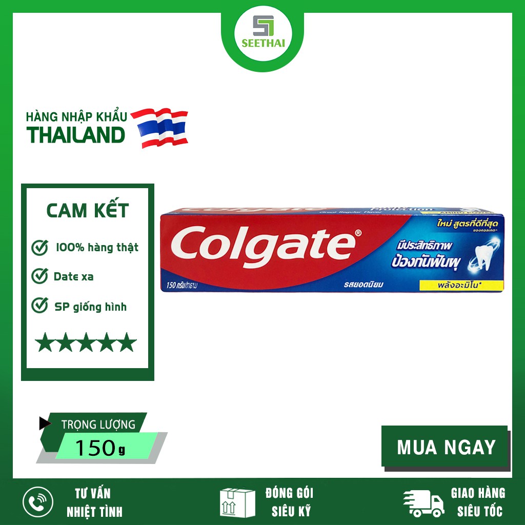 [HÀNG CHÍNH HÃNG] Kem Đánh Răng Colgate Great Regular Flavor Thái Lan 150g