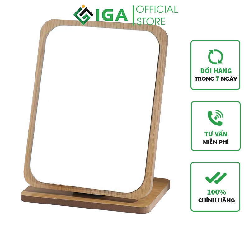 Gương Soi Trang Điểm IGA Gỗ Để Bàn B Mirror - GP120