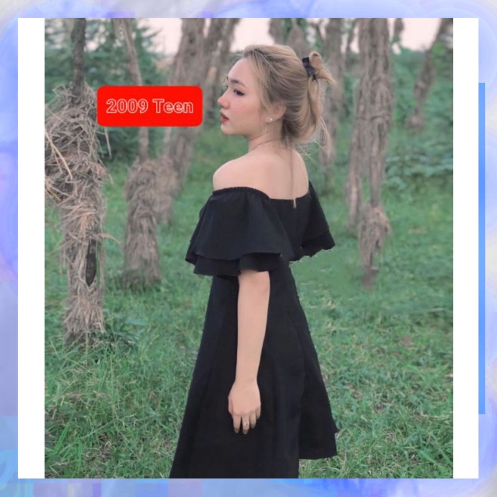 [Rẻ Vô Địch]Váy trễ vai khóa lưng vai bồng 2 lớp dành cho các hotgirl