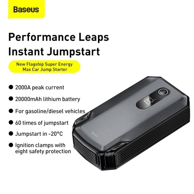 Bộ Kích Nổ Ắc Quy Ô Tô, Xe Máy Tốt Nhất Baseus Kiêm Sạc Dự Phòng 10000mah - 20000mah Tích Hợp Đèn LED Chiếu Sáng