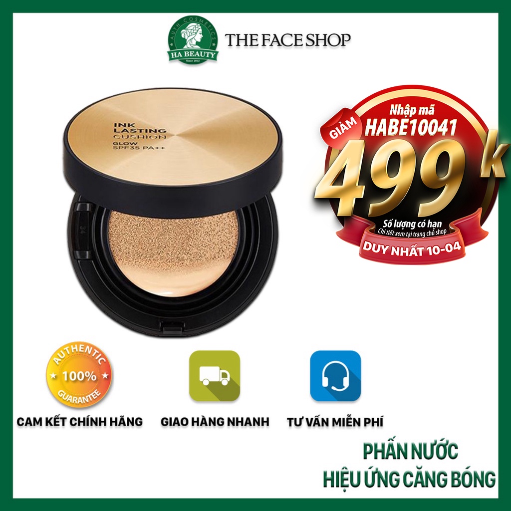 Phấn nước căng bóng che phủ tốt khuyết điểm hàn quốc The Face Shop fmgt Ink Lasting Cushion Glow 15g SPF35 PA++